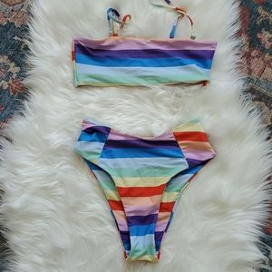 Rainbow two piece swim suit